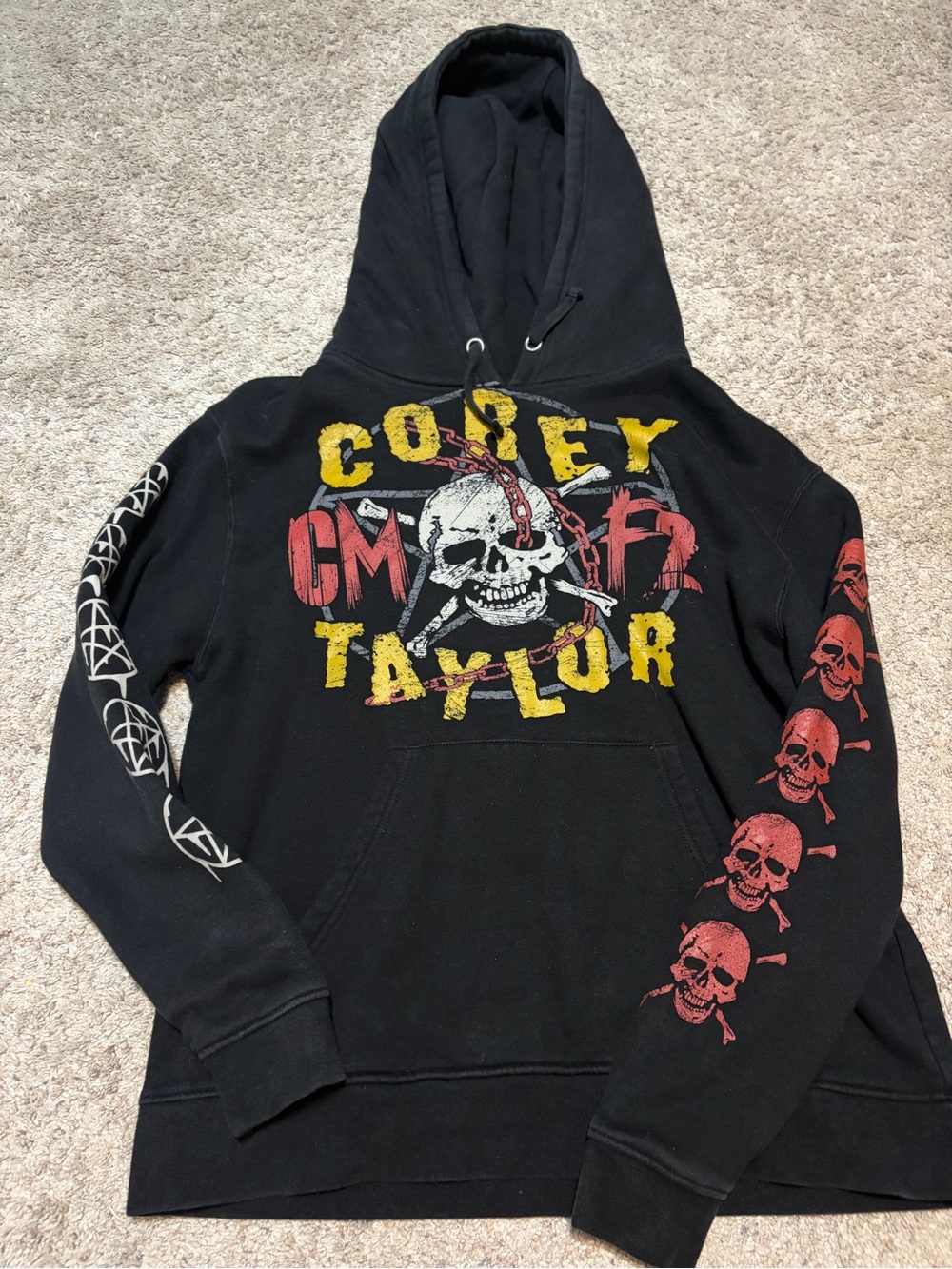 Black Graphic Skull Hoodie